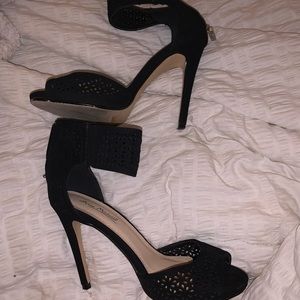 Anne Michelle Heels Stiletto 8 Black Ankle Strap